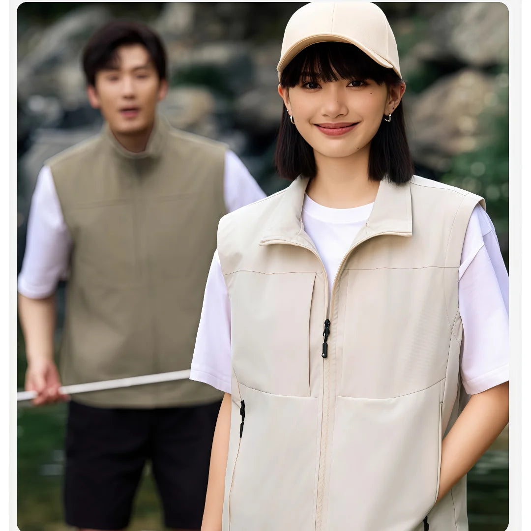 New Summer Men Outdoor Waterproof Quick Drying Cargo 5XL Vests Male Thin Mesh Breathable Waistcoats Climbing Sleeveless Jackets