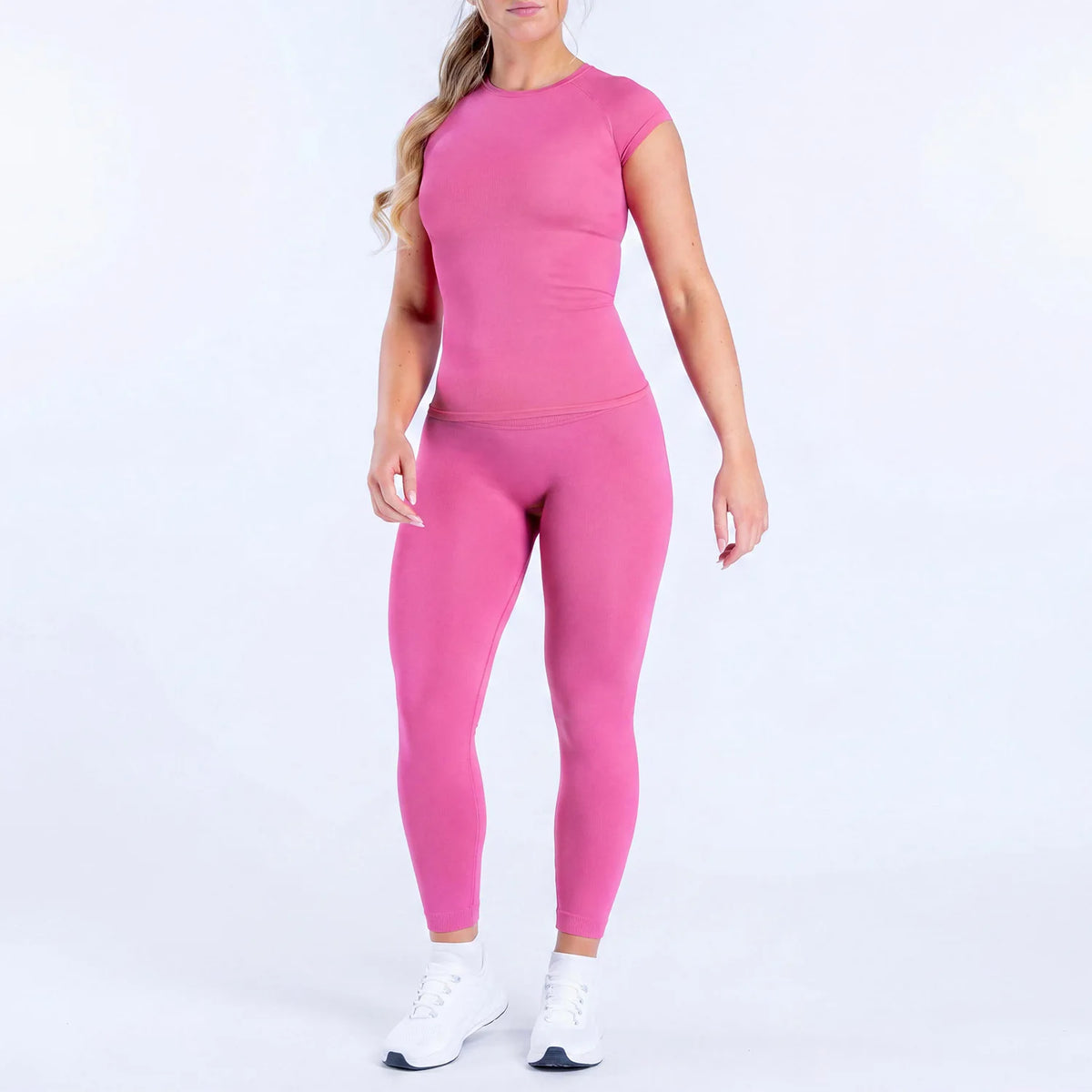 NCLAGEN Yoga Sets 18 Women Gym Clothes Defy Short Sleeve Top And Defy Leggings 2 Piece Fitness Seamless Suit Workout Sportswear