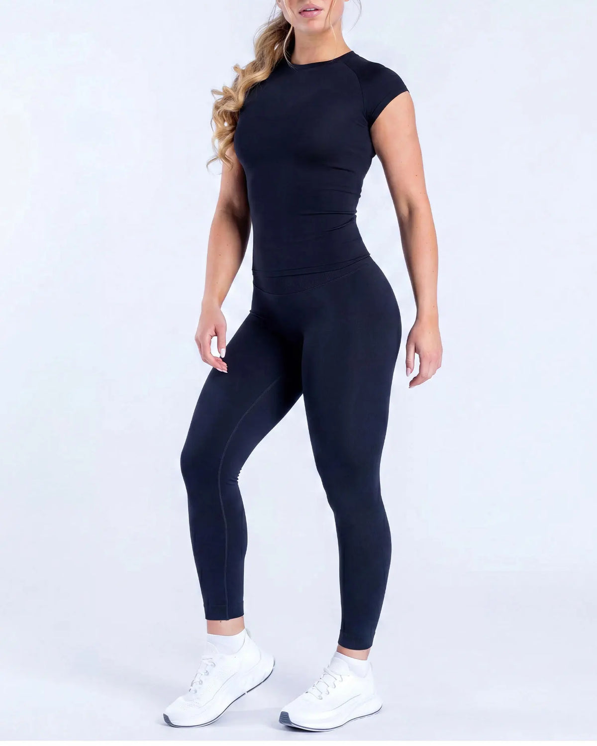 NCLAGEN Yoga Sets 18 Women Gym Clothes Defy Short Sleeve Top And Defy Leggings 2 Piece Fitness Seamless Suit Workout Sportswear