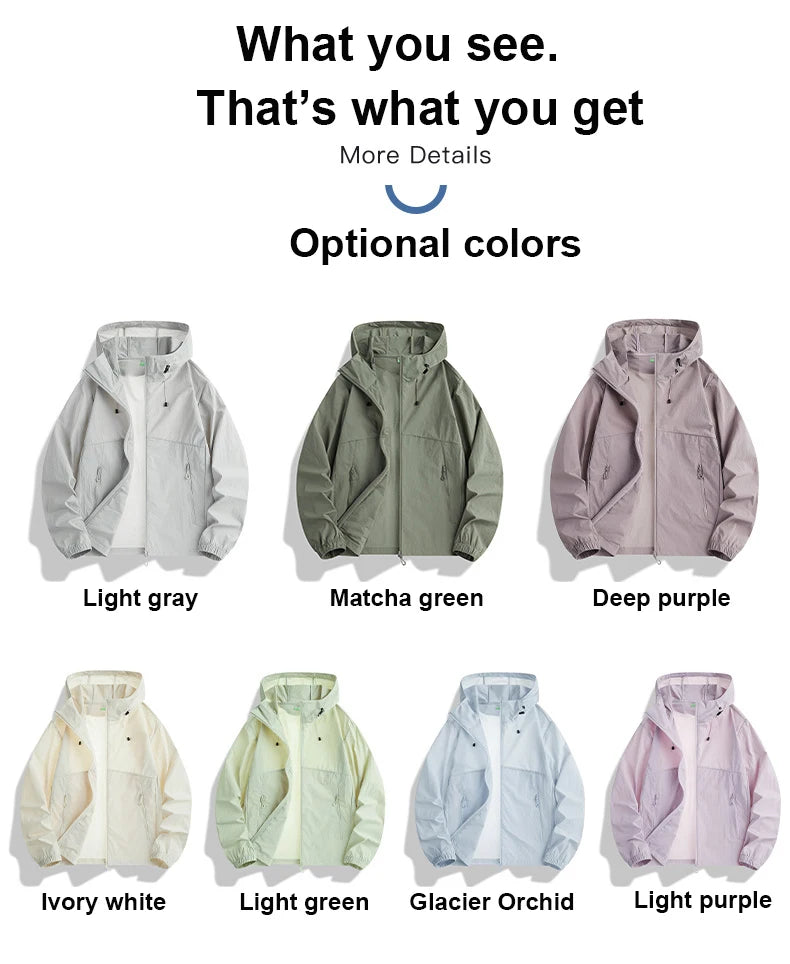 NewHigh-Quality Thin Sun Protection Clothing For Couples, Ice Silk Skin Clothing, Outdoor Snti-UV Jacket