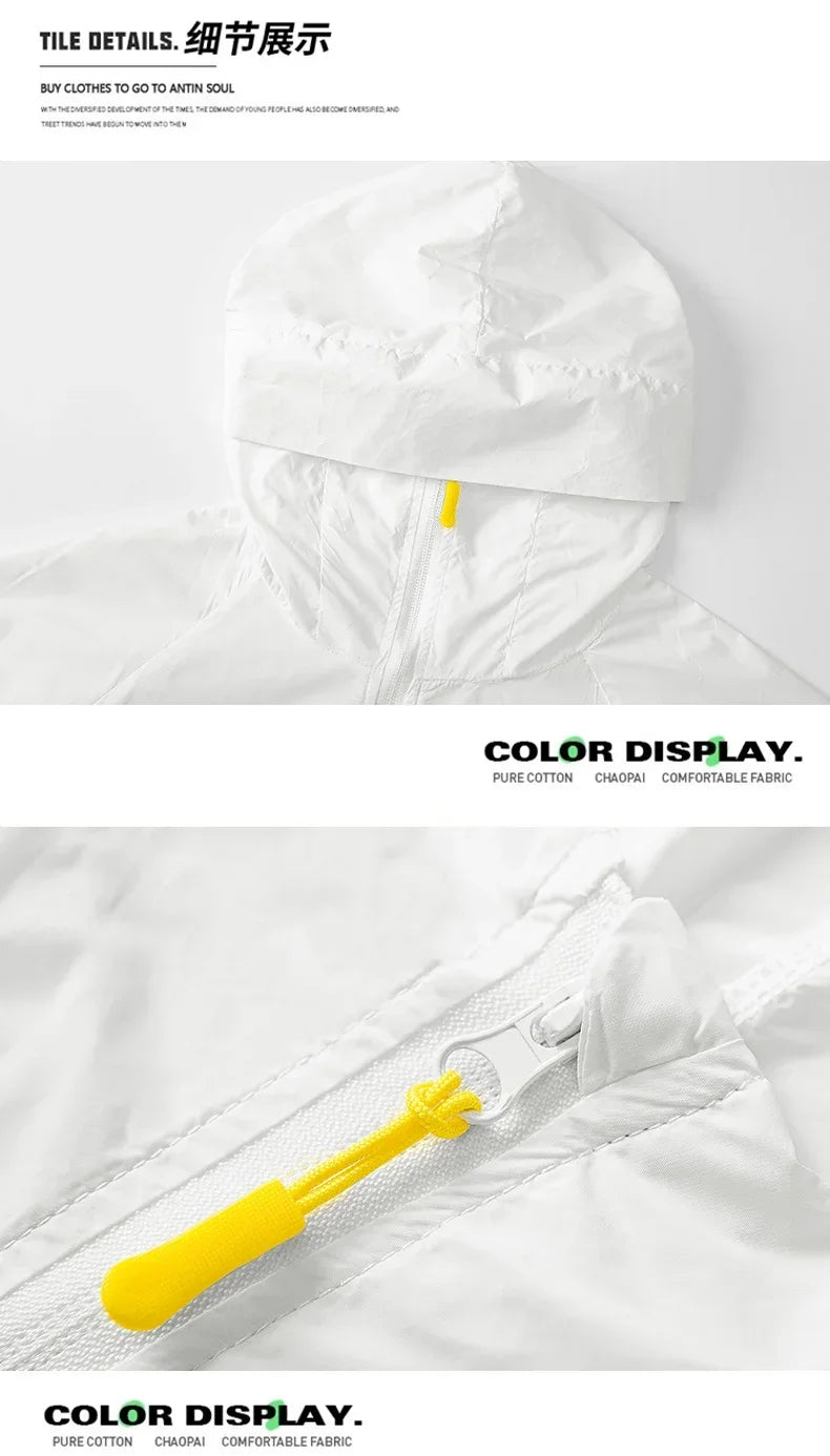 Breathable Anti-UV Sun Protection Coat Fashion Trendy Outdoor Casual OuterwearWomen Summer Ultra Thin Ice Silk Sunscreen Jacket