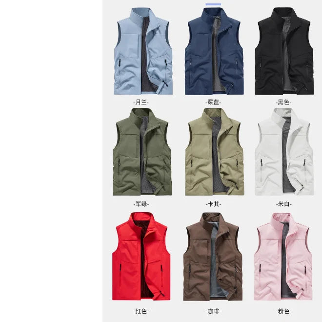 New Summer Men Outdoor Waterproof Quick Drying Cargo 5XL Vests Male Thin Mesh Breathable Waistcoats Climbing Sleeveless Jackets