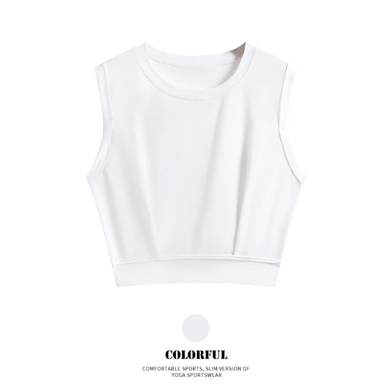 DRUR Women Yoga Tank Top Sleeveless Crop Vest Fitness Shirt Female Gym Clothing Sports Wear Women Vest Active Top Pilates Wear