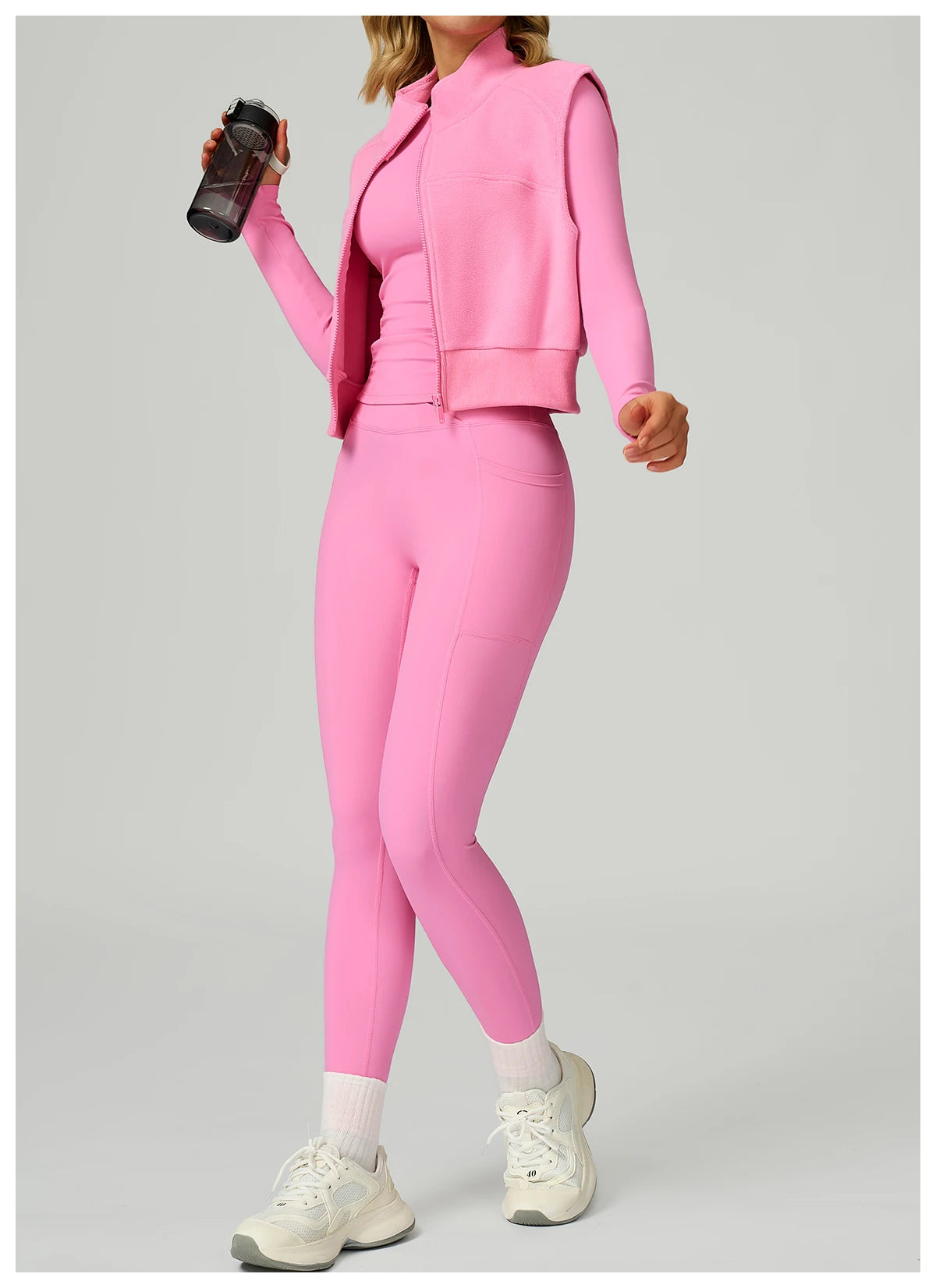 High Neck Velvet Vest