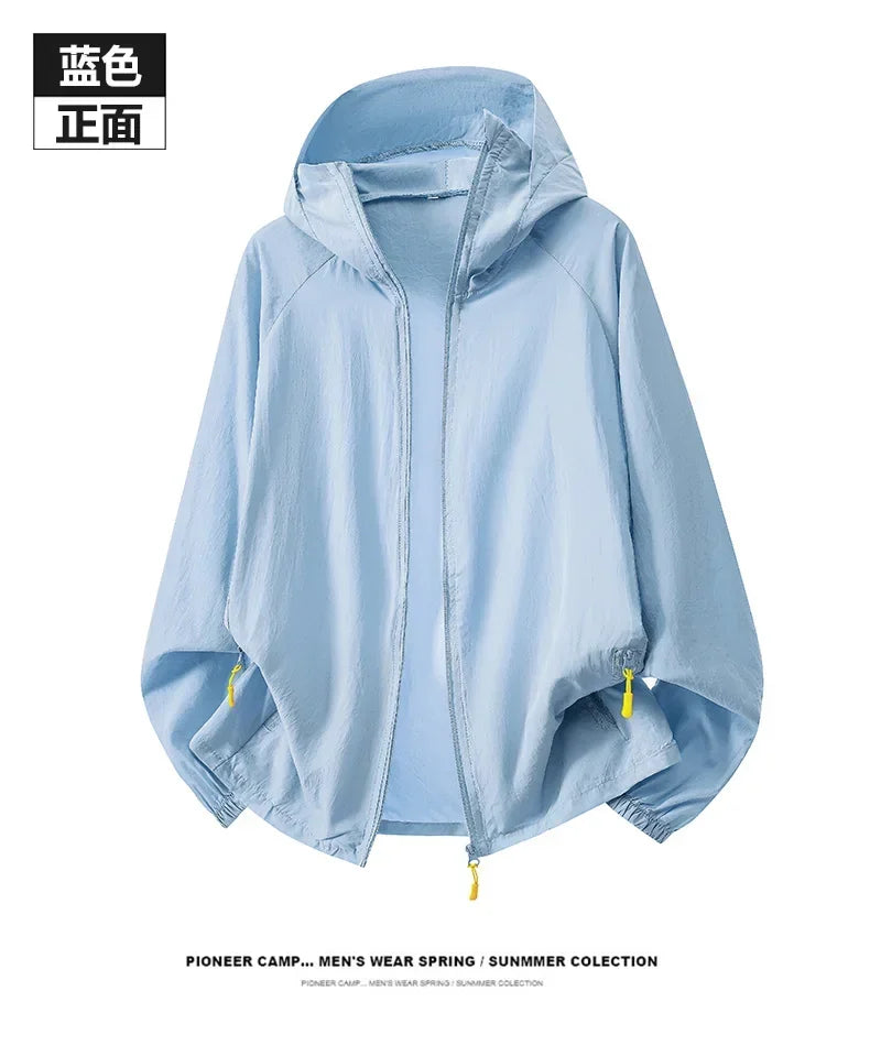Breathable Anti-UV Sun Protection Coat Fashion Trendy Outdoor Casual OuterwearWomen Summer Ultra Thin Ice Silk Sunscreen Jacket