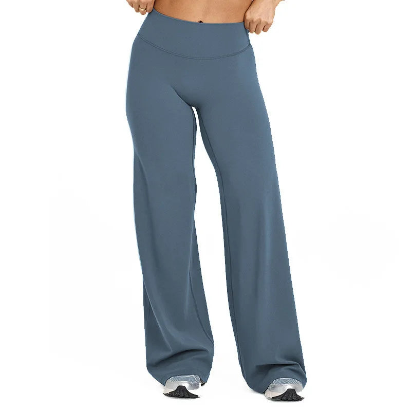 NCLAGEN Sport Trousers SoftMotion Straight-Leg Pants Women's High Waist Yoga Bottoms GYM Naked Feel Pilates Running