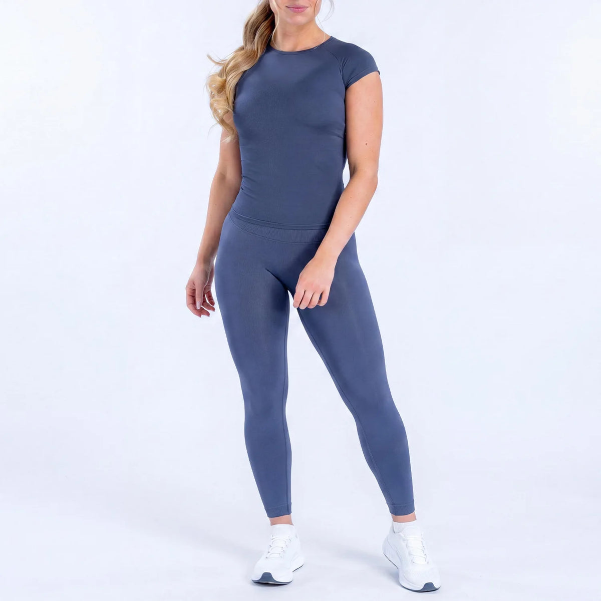 NCLAGEN Yoga Sets 18 Women Gym Clothes Defy Short Sleeve Top And Defy Leggings 2 Piece Fitness Seamless Suit Workout Sportswear