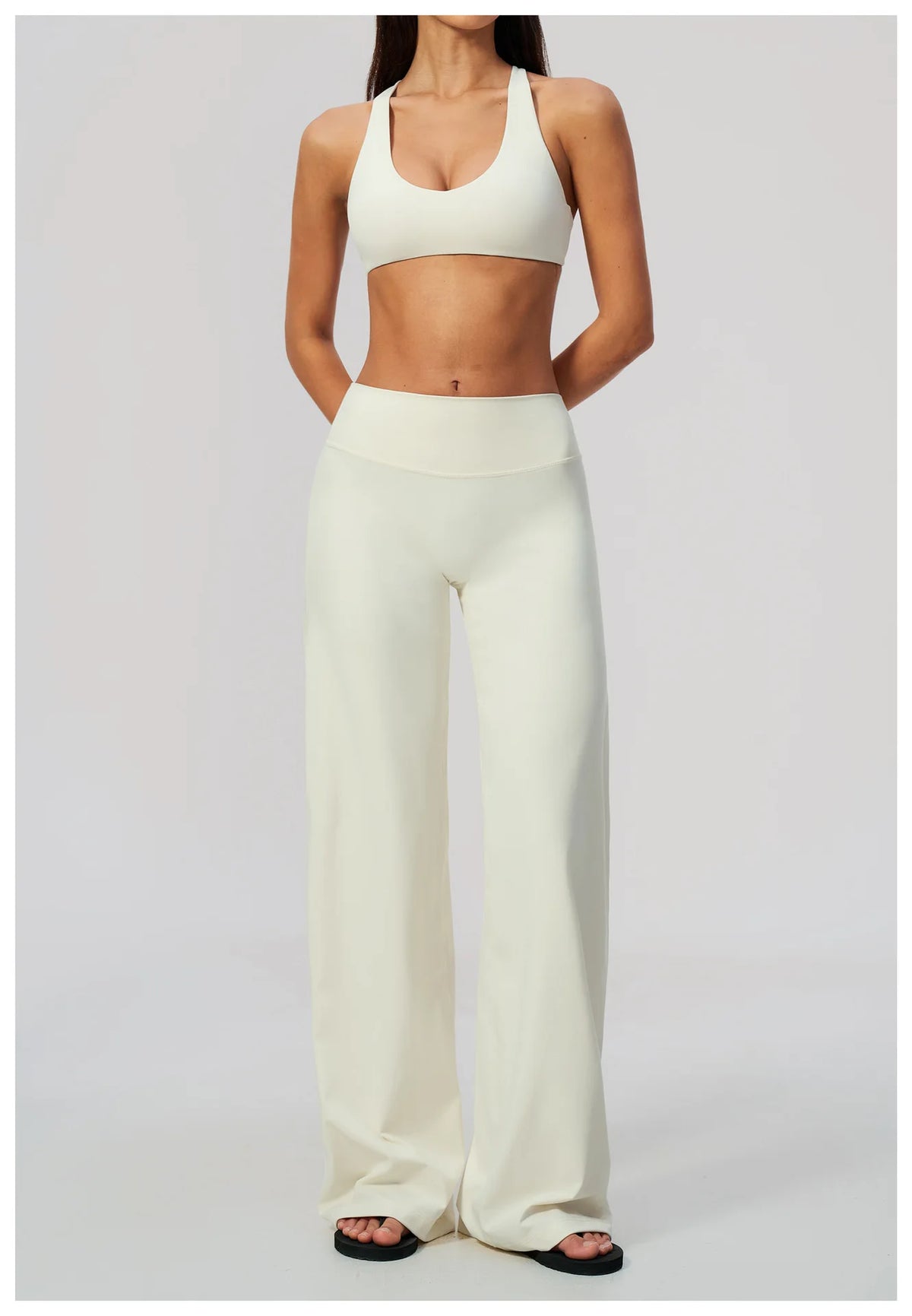 NCLAGEN Gym Set 2 Piece Workout Clothes For Women Bra & Wide-leg Trousers High Wais Fitness Suit Sport Outfit Pilates Sportwear