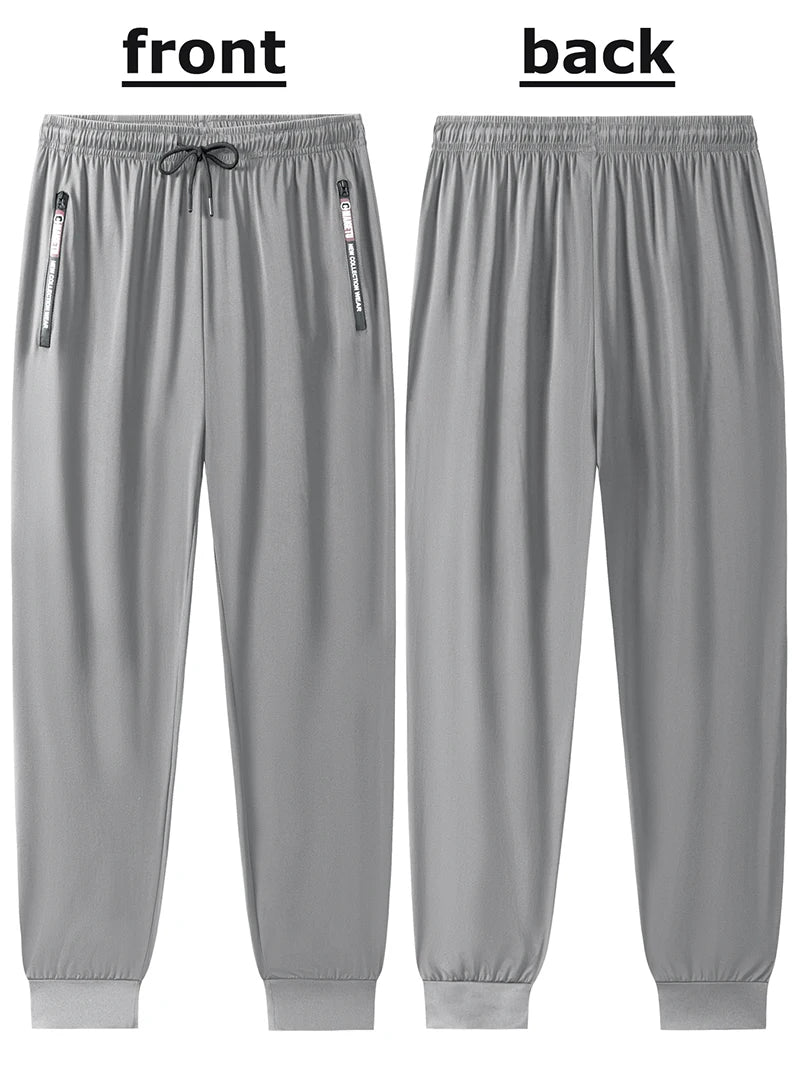 Men's Athletic Stretchy Quick Dry Pants with Zipper Pockets Lightweight Sweatpants for Outdoor Hiking Fishing Running Workout