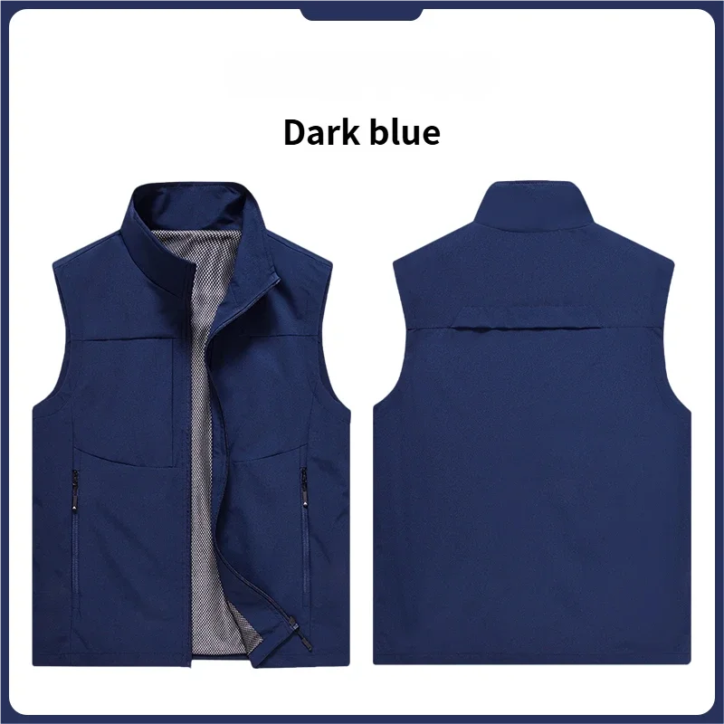 New Summer Men Outdoor Waterproof Quick Drying Cargo 5XL Vests Male Thin Mesh Breathable Waistcoats Climbing Sleeveless Jackets