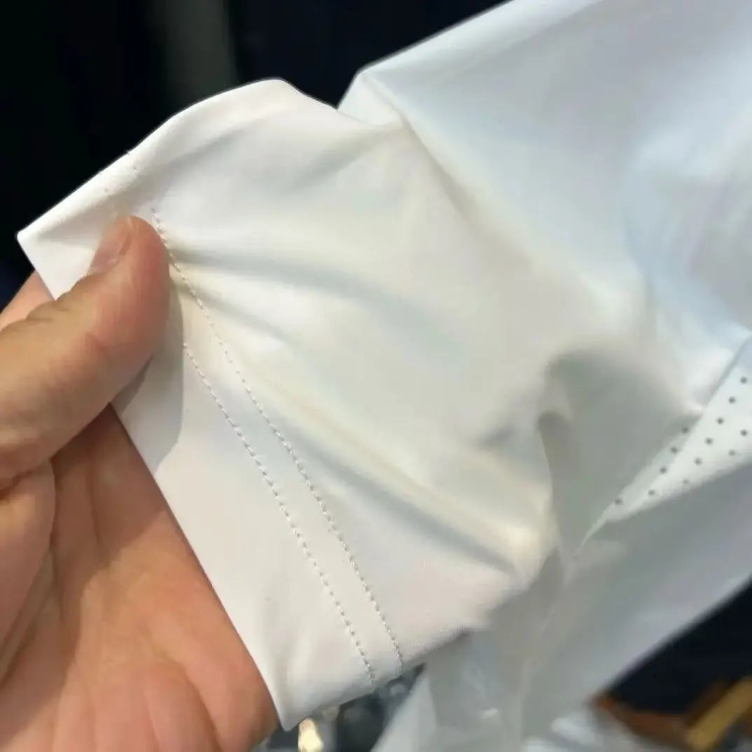 2025 summer new men's short sleeved breathable quick drying elastic personalized splicing comfortable casual versatile youth T-s