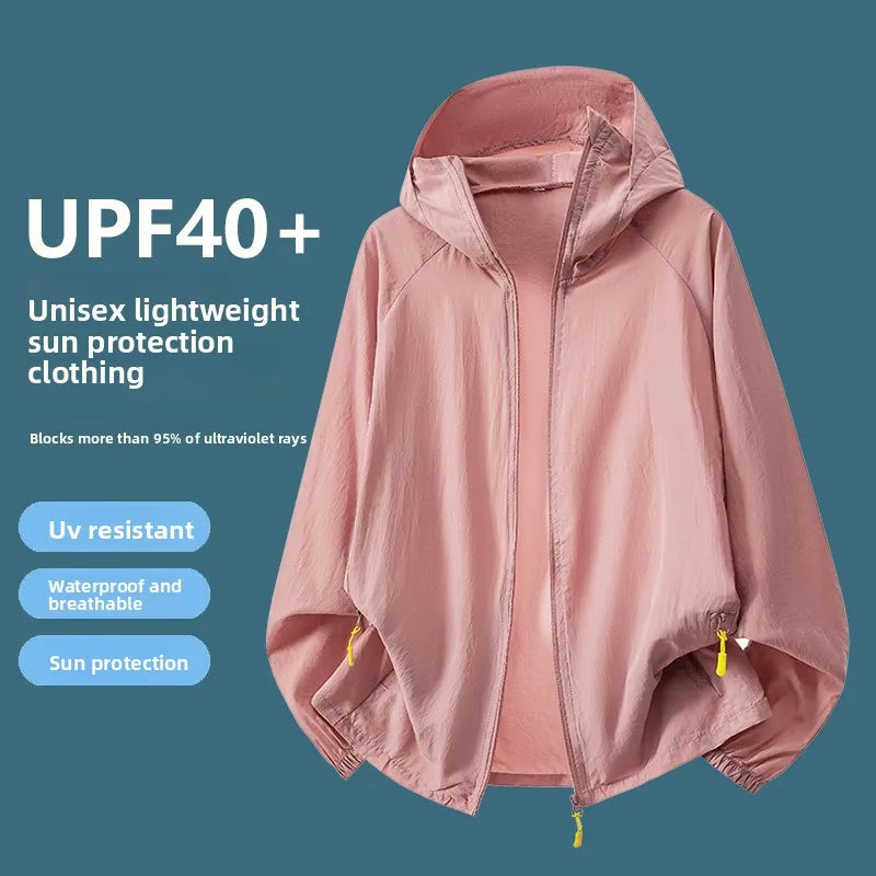 Breathable Anti-UV Sun Protection Coat Fashion Trendy Outdoor Casual OuterwearWomen Summer Ultra Thin Ice Silk Sunscreen Jacket
