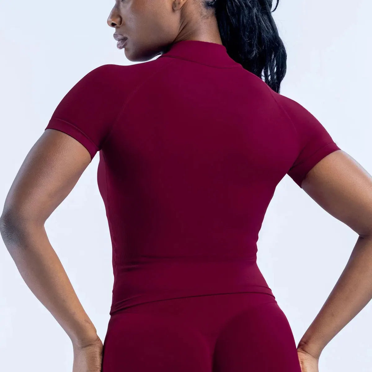 NCLAGEN Short Sleeve Zippy Yoga Top Tee Running Jacket Seamless Skinny GYM Clothes Fitness Pilates Breathable Workout Shirts