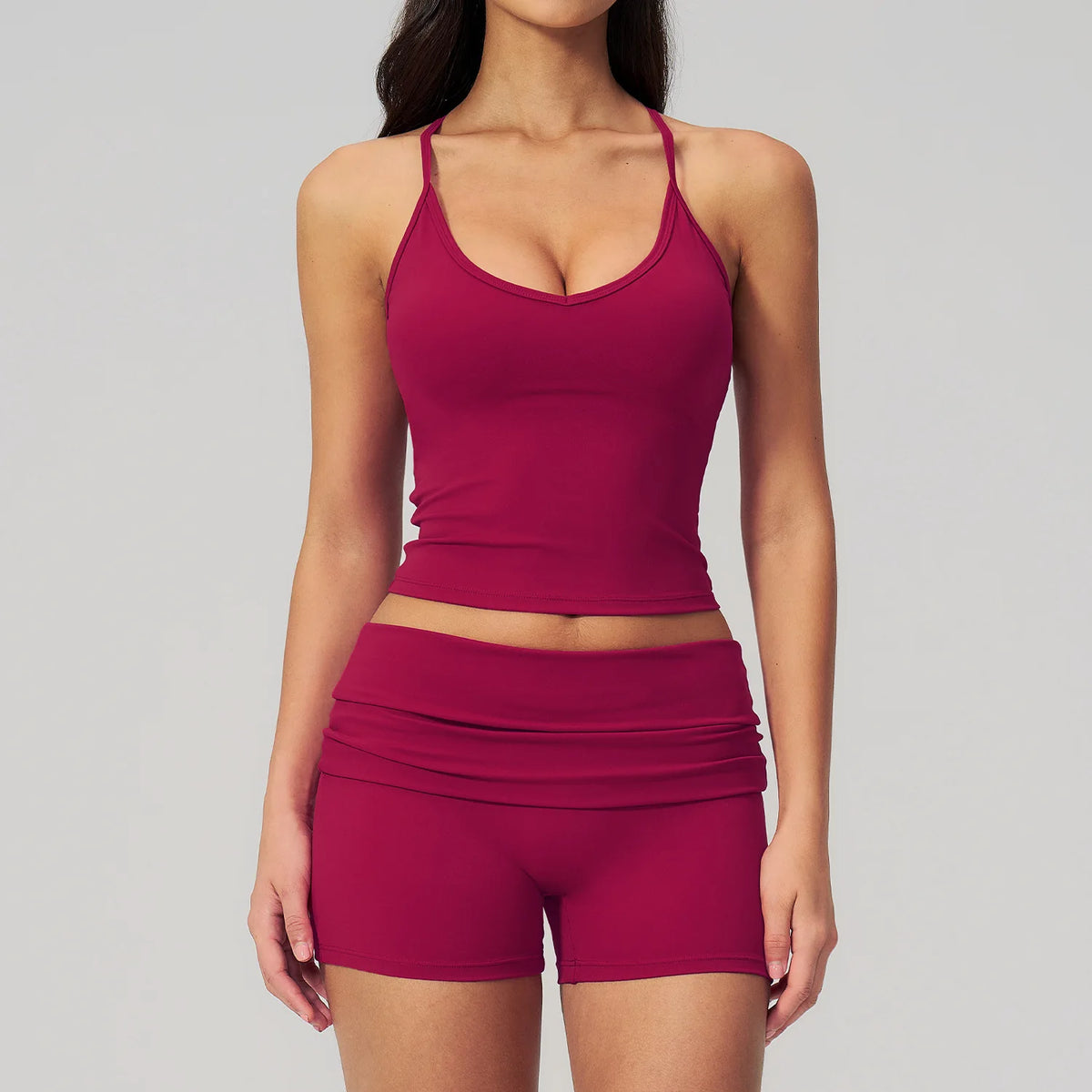 NCLAGEN Yoga Set 2 Piece Naked Feel Soft Women Gym Clothes Tank Top And Shorts Fitness Suit Workout Sportswear Speed Activewear