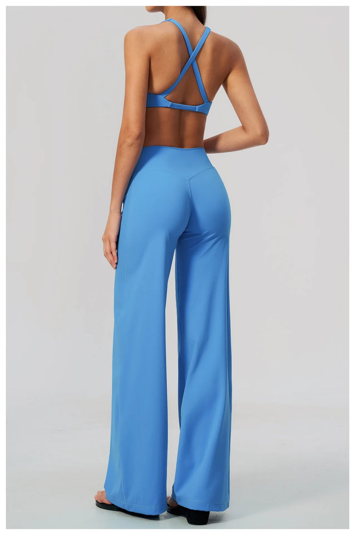 NCLAGEN Gym Set 2 Piece Workout Clothes For Women Bra & Wide-leg Trousers High Wais Fitness Suit Sport Outfit Pilates Sportwear