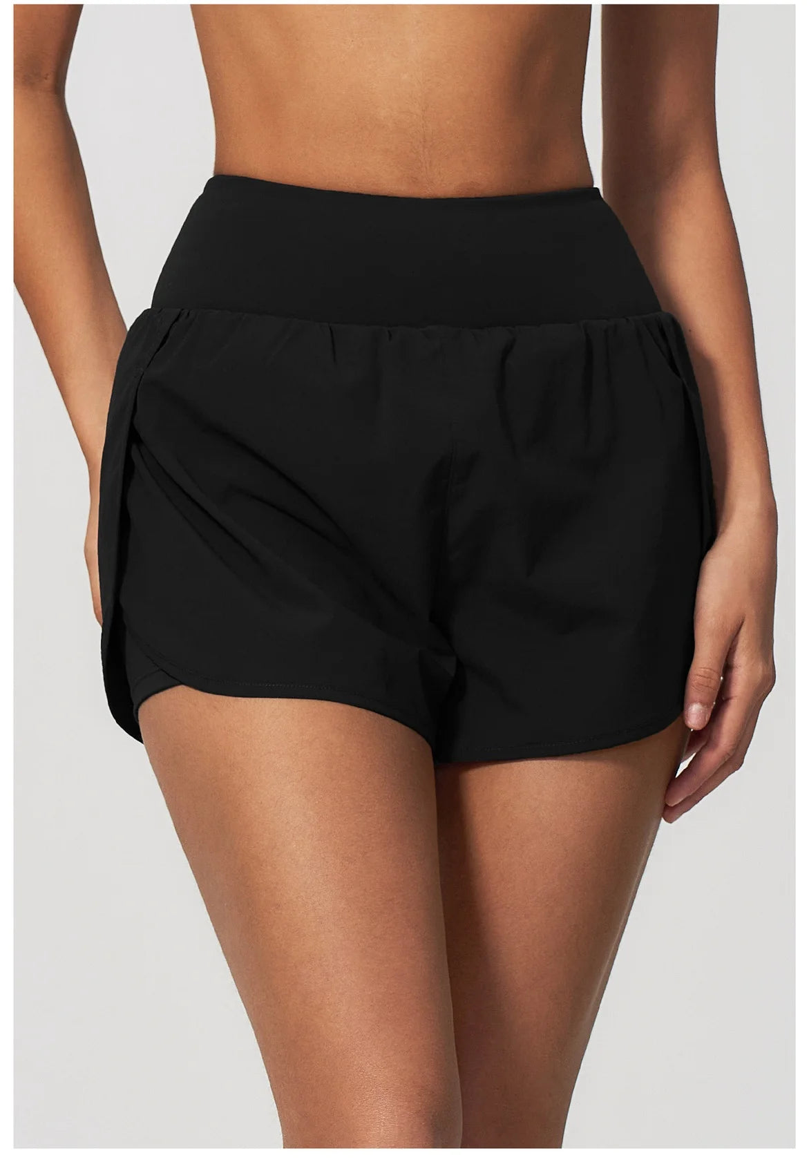 New False Two-piece Sports Shorts Gym Clothes Women Yoga Fitness Short Pants Outdoor Breathable Quick Drying High Waist Tights