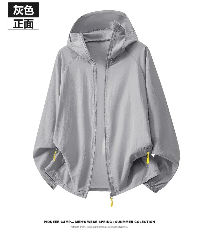 Breathable Anti-UV Sun Protection Coat Fashion Trendy Outdoor Casual OuterwearWomen Summer Ultra Thin Ice Silk Sunscreen Jacket