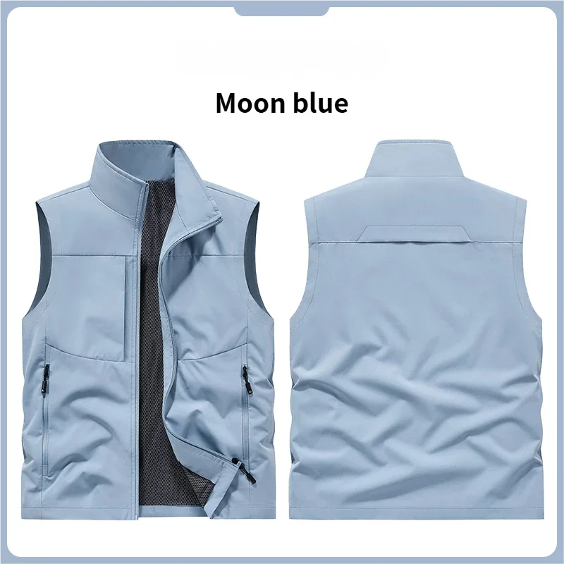 New Summer Men Outdoor Waterproof Quick Drying Cargo 5XL Vests Male Thin Mesh Breathable Waistcoats Climbing Sleeveless Jackets