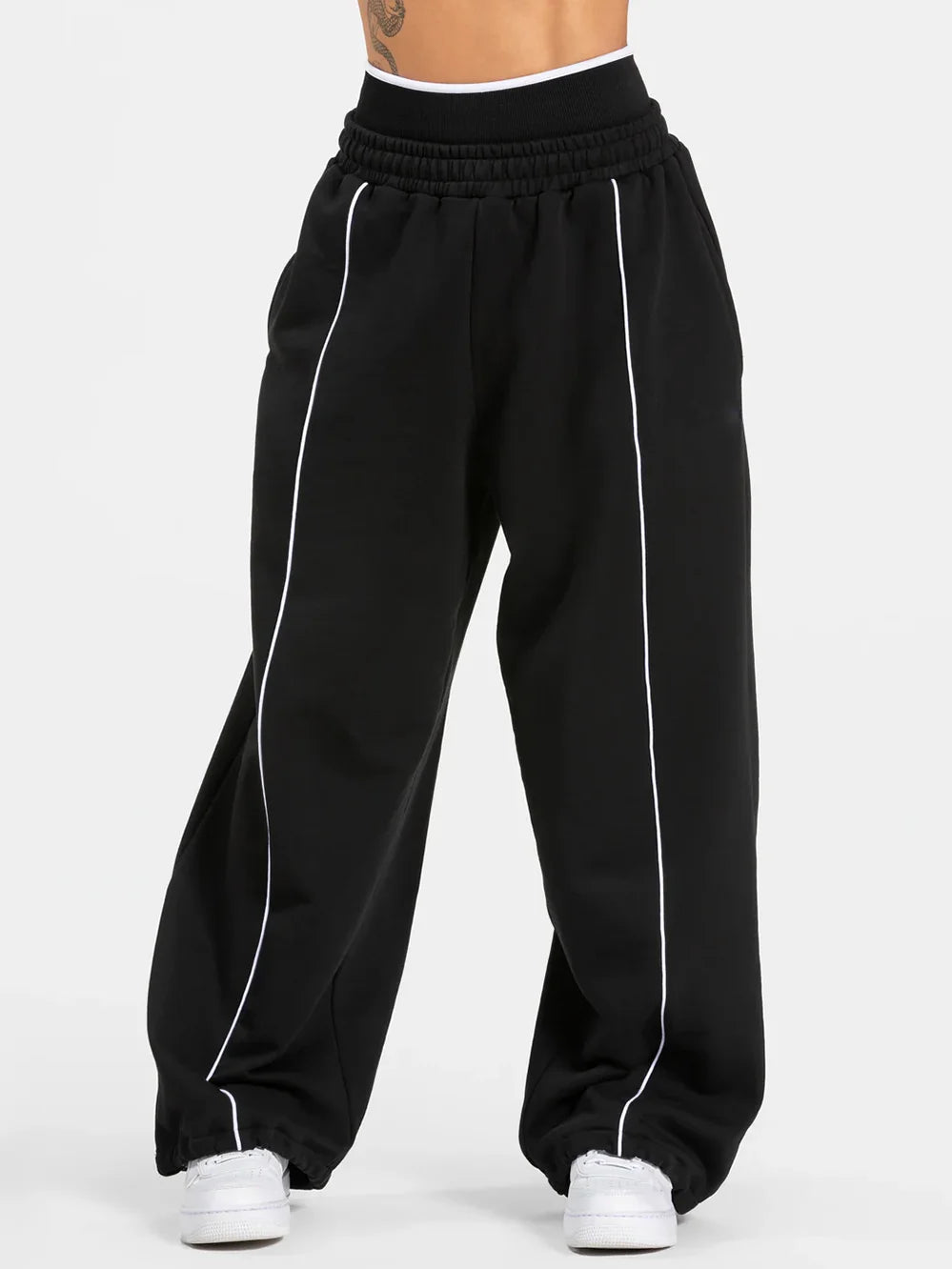 Contrast Wide Leg Joggers