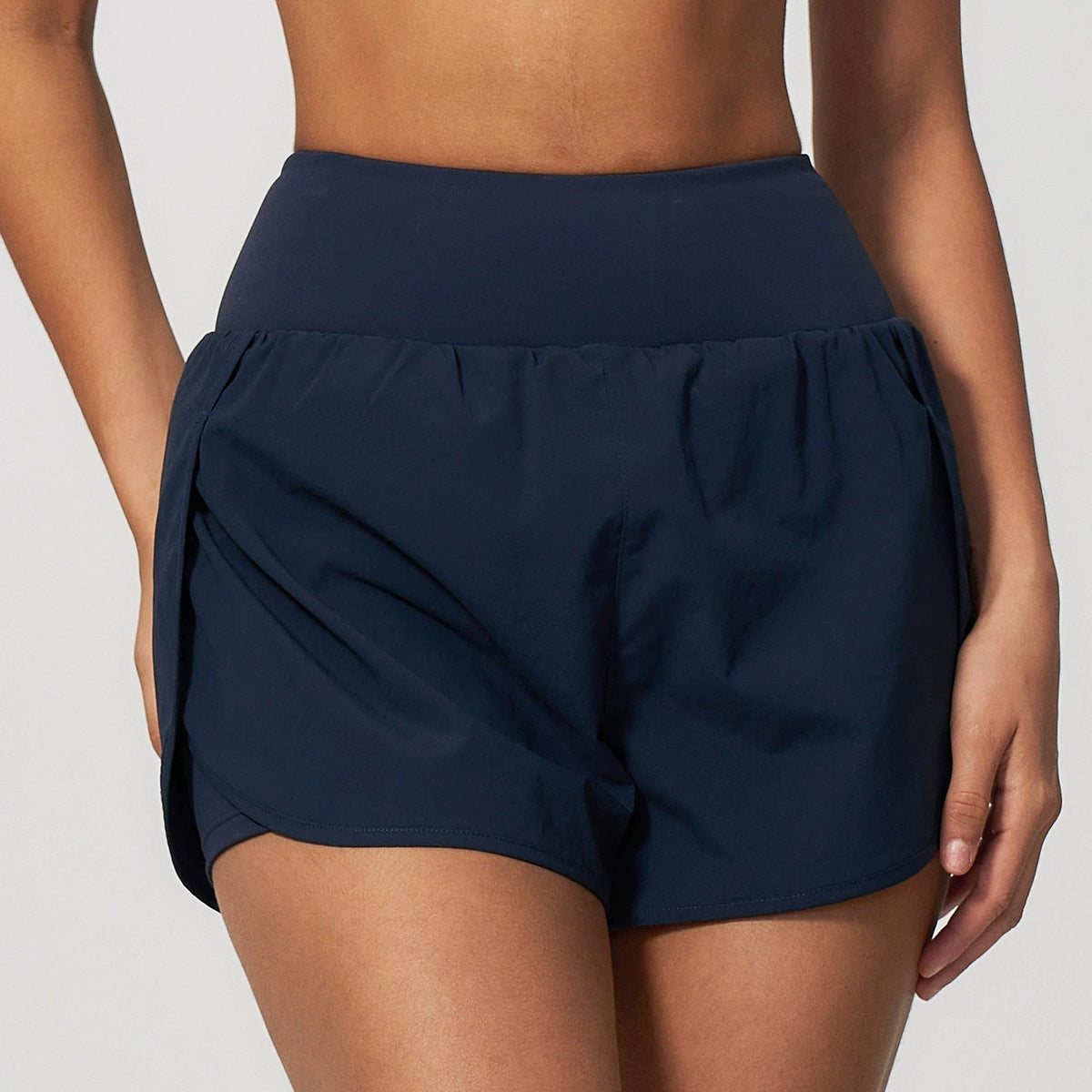 New False Two-piece Sports Shorts Gym Clothes Women Yoga Fitness Short Pants Outdoor Breathable Quick Drying High Waist Tights
