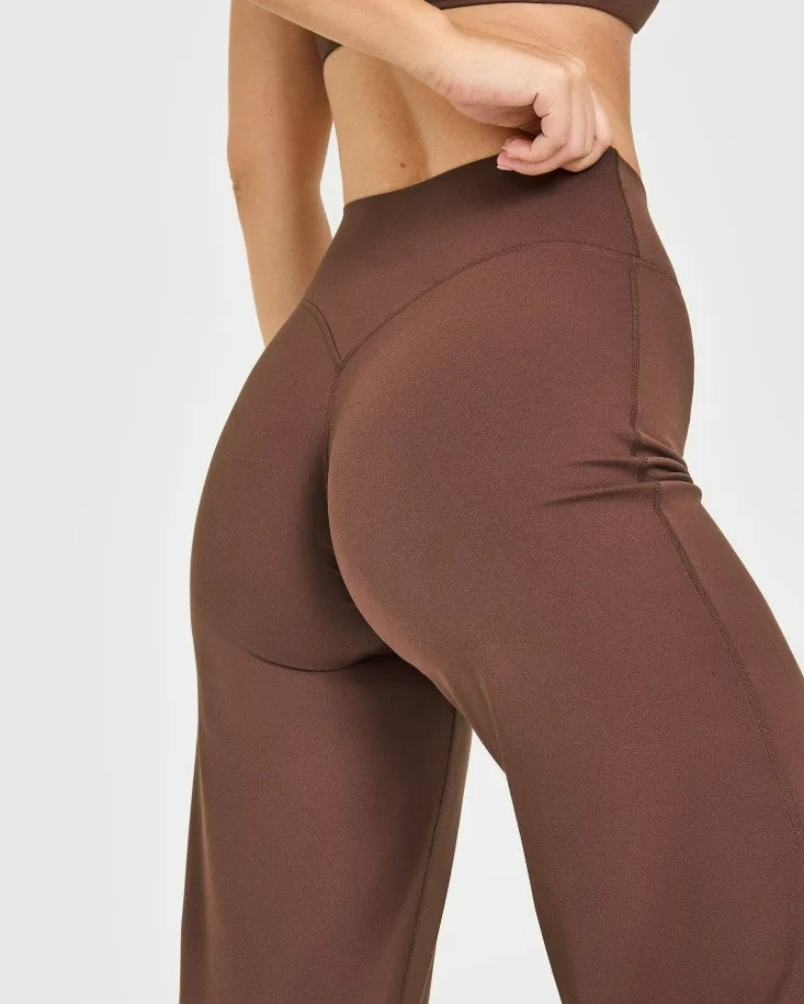 NCLAGEN Sport Trousers SoftMotion Straight-Leg Pants Women's High Waist Yoga Bottoms GYM Naked Feel Pilates Running