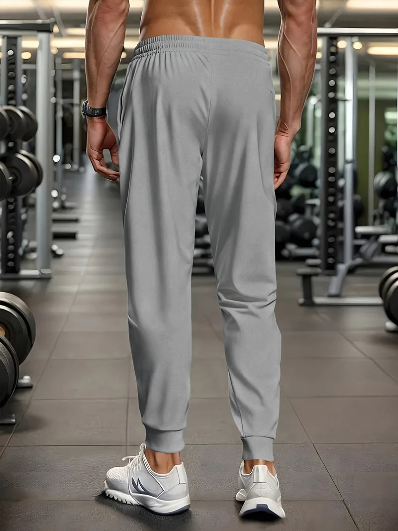 Men's Athletic Stretchy Quick Dry Pants with Zipper Pockets Lightweight Sweatpants for Outdoor Hiking Fishing Running Workout