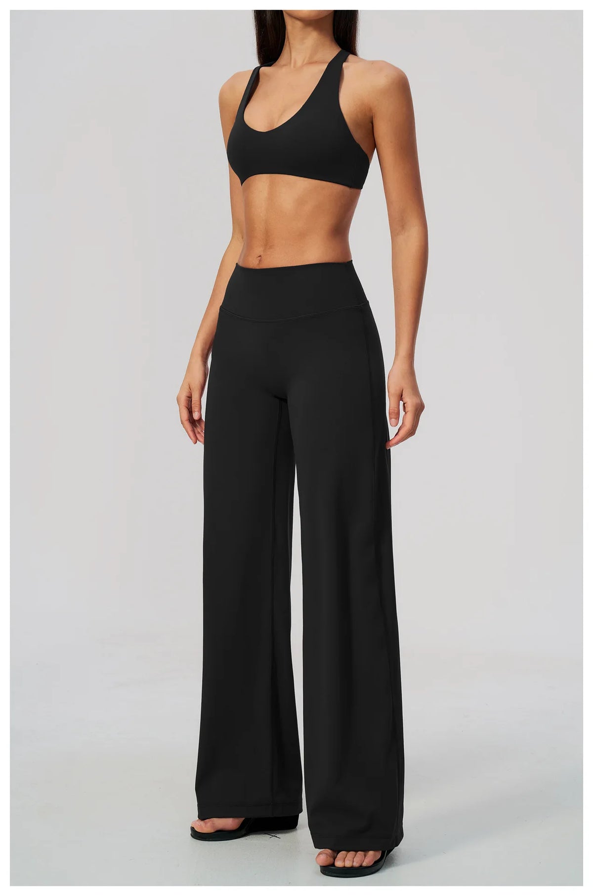 NCLAGEN Gym Set 2 Piece Workout Clothes For Women Bra & Wide-leg Trousers High Wais Fitness Suit Sport Outfit Pilates Sportwear