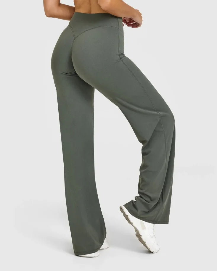 NCLAGEN Sport Trousers SoftMotion Straight-Leg Pants Women's High Waist Yoga Bottoms GYM Naked Feel Pilates Running