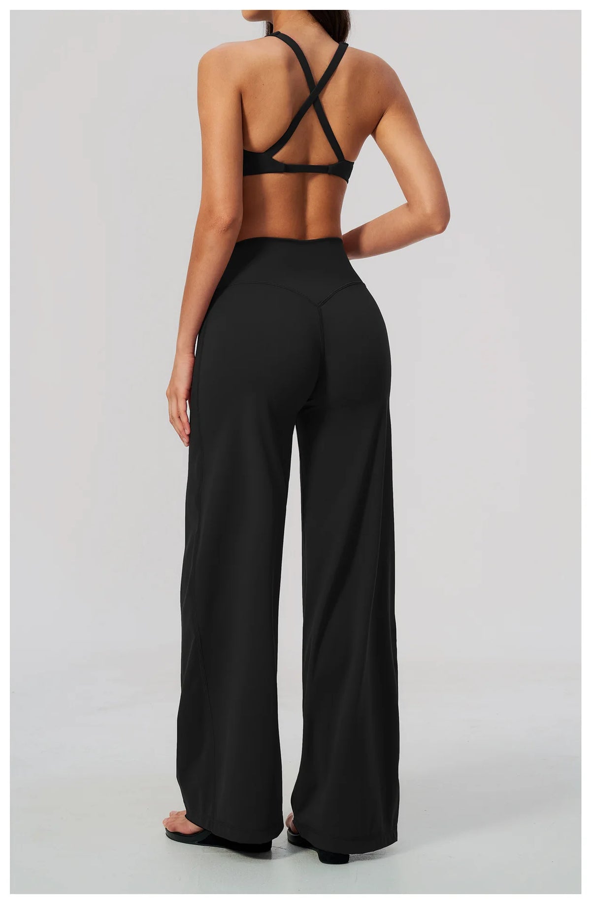 NCLAGEN Gym Set 2 Piece Workout Clothes For Women Bra & Wide-leg Trousers High Wais Fitness Suit Sport Outfit Pilates Sportwear