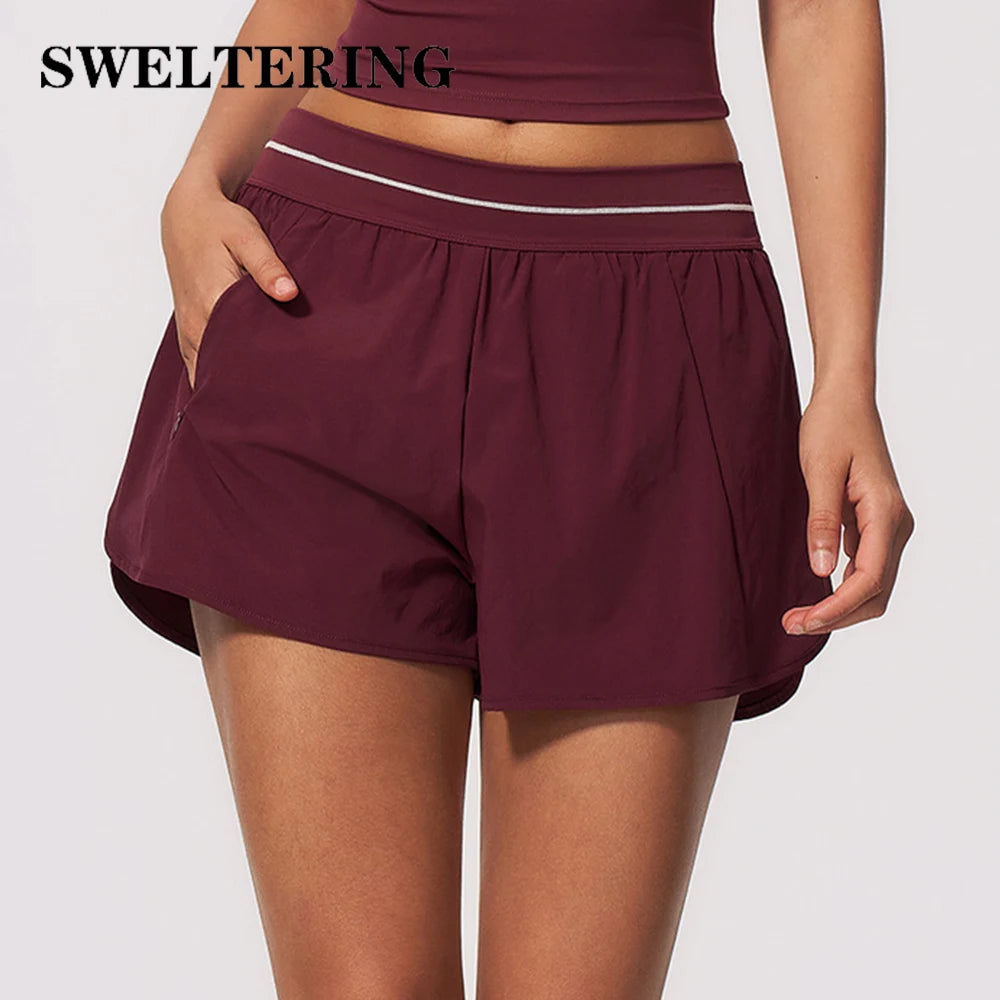 Summer Wide Leg Yoga Shorts Women's High Waist Fitness Sports Shorts Running Cycling Short Leggings Female Gym Workout Shorts