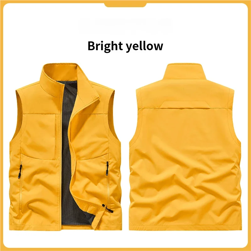 New Summer Men Outdoor Waterproof Quick Drying Cargo 5XL Vests Male Thin Mesh Breathable Waistcoats Climbing Sleeveless Jackets