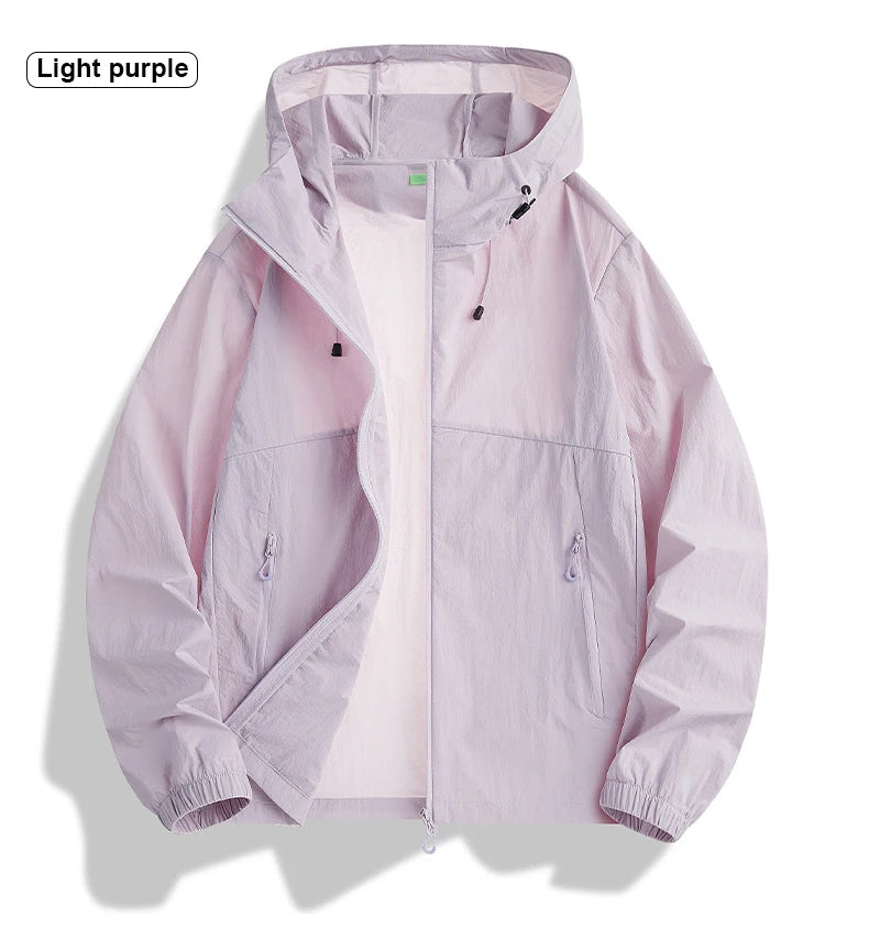 NewHigh-Quality Thin Sun Protection Clothing For Couples, Ice Silk Skin Clothing, Outdoor Snti-UV Jacket