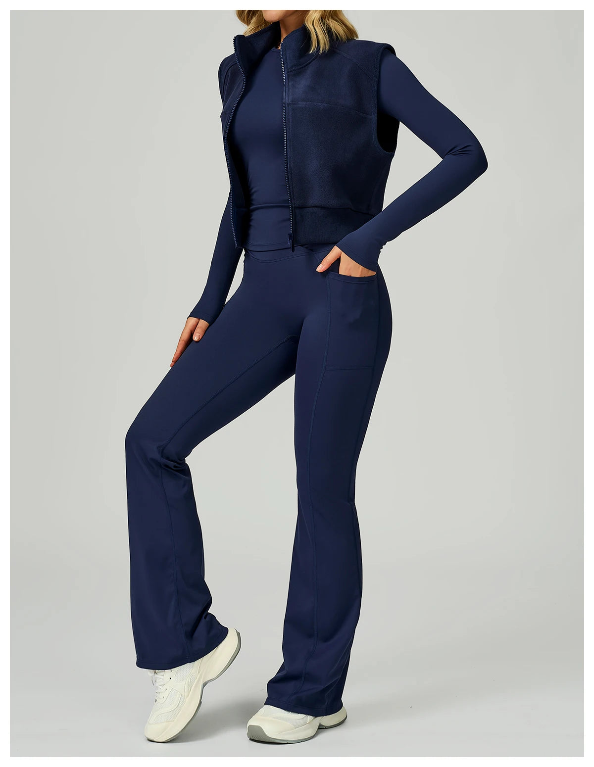 High Neck Velvet Vest