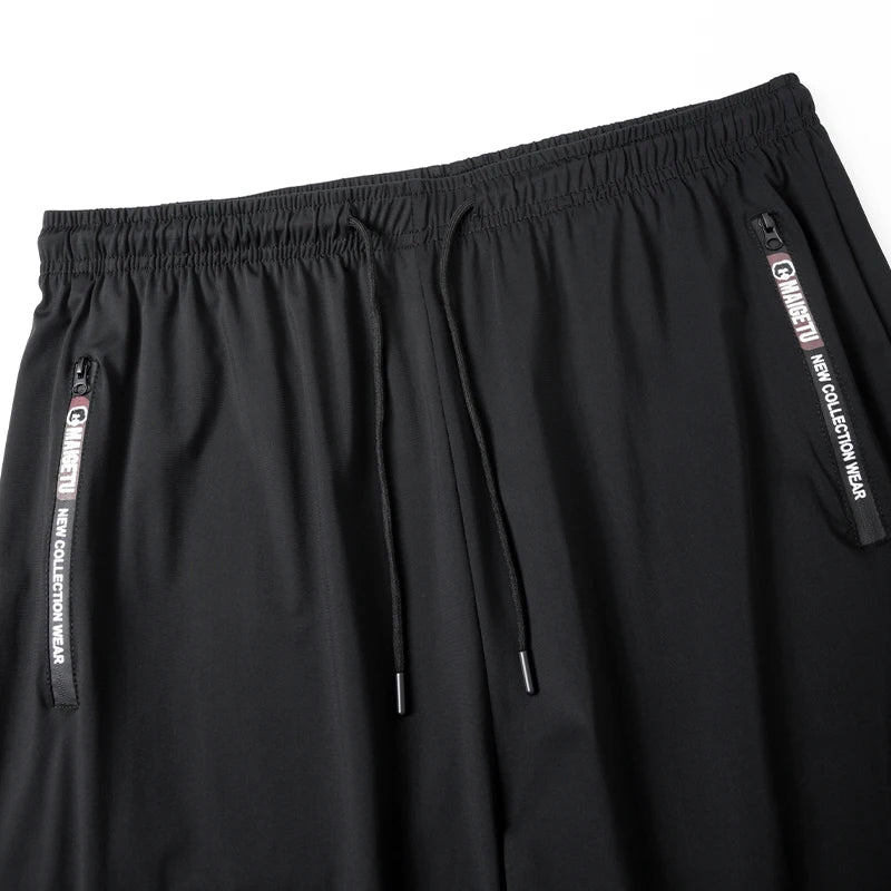 Men's Athletic Stretchy Quick Dry Pants with Zipper Pockets Lightweight Sweatpants for Outdoor Hiking Fishing Running Workout