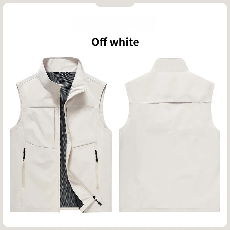 New Summer Men Outdoor Waterproof Quick Drying Cargo 5XL Vests Male Thin Mesh Breathable Waistcoats Climbing Sleeveless Jackets