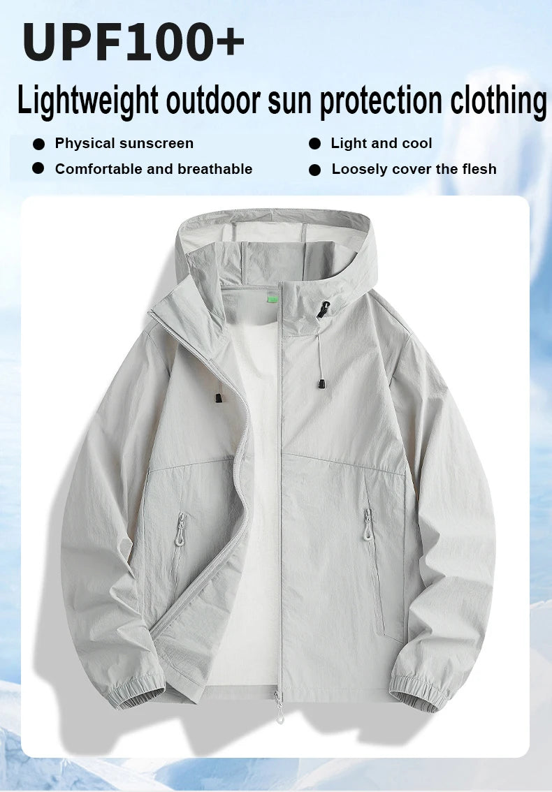 NewHigh-Quality Thin Sun Protection Clothing For Couples, Ice Silk Skin Clothing, Outdoor Snti-UV Jacket