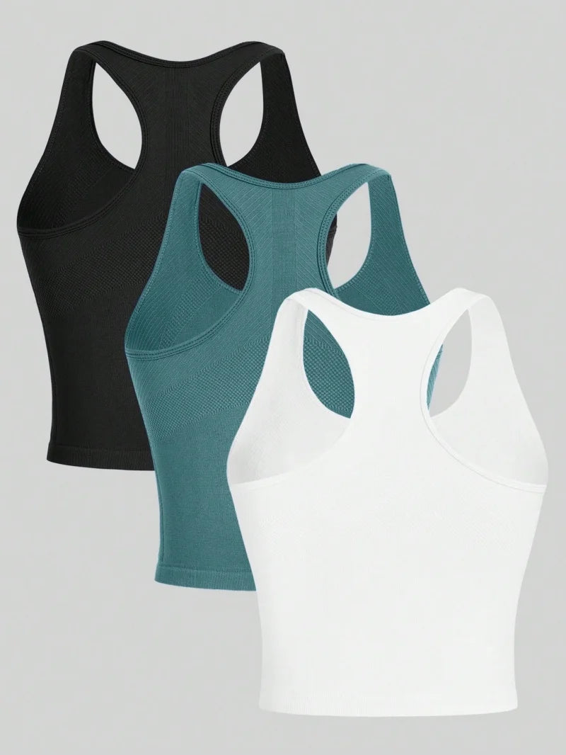 RibMove 3-Pack Crop Tops