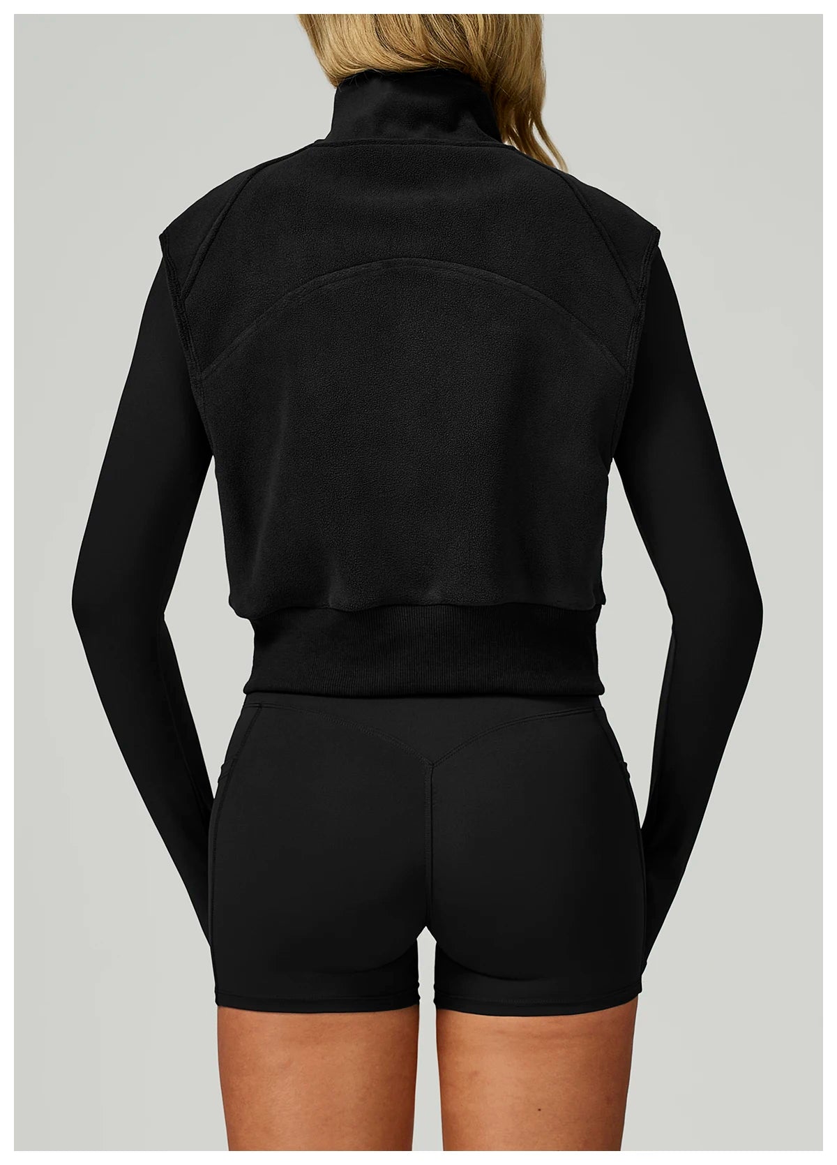 High Neck Velvet Vest