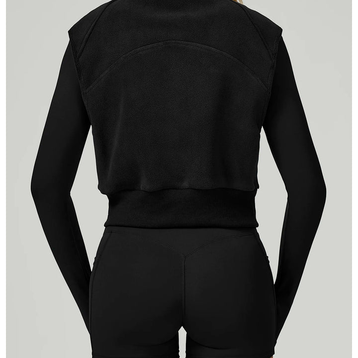 High Neck Velvet Vest