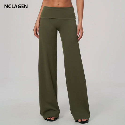 Fold Over Wide Leg Pants