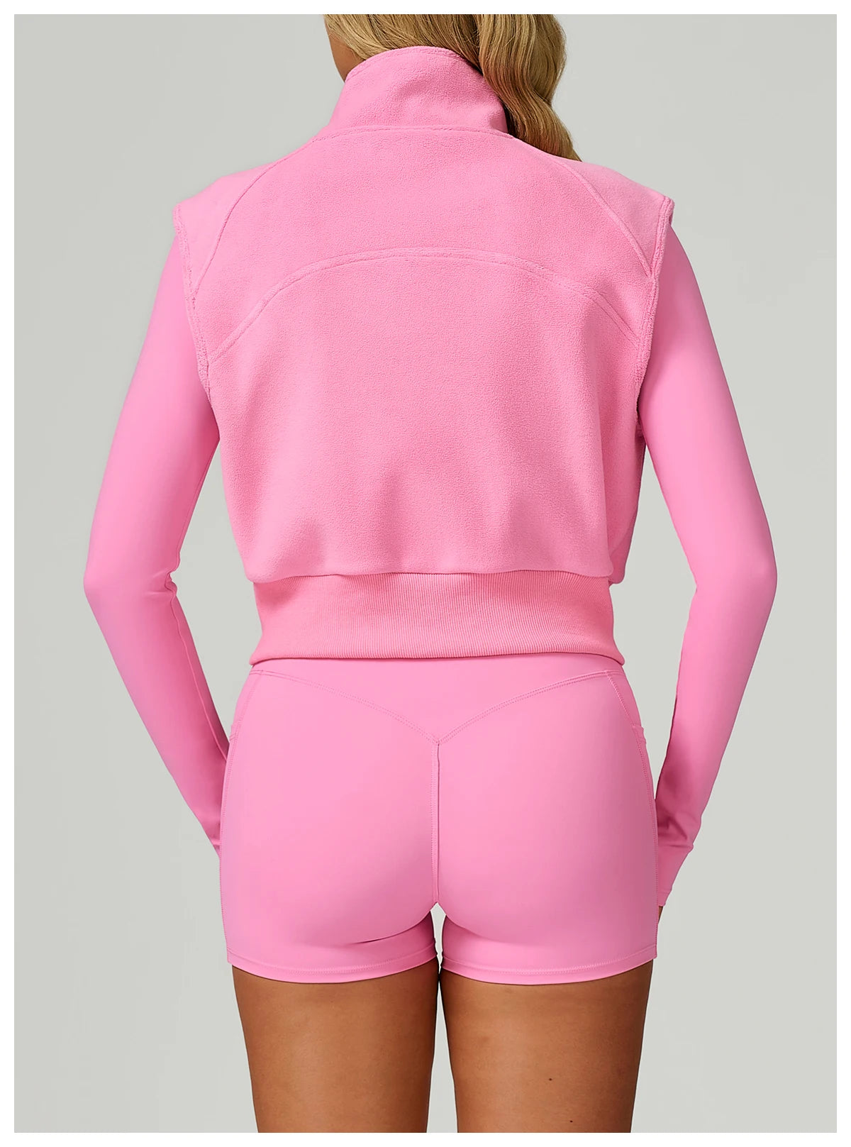 High Neck Velvet Vest