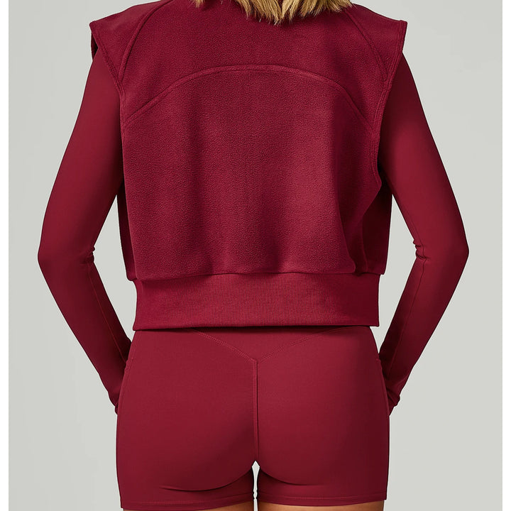 High Neck Velvet Vest