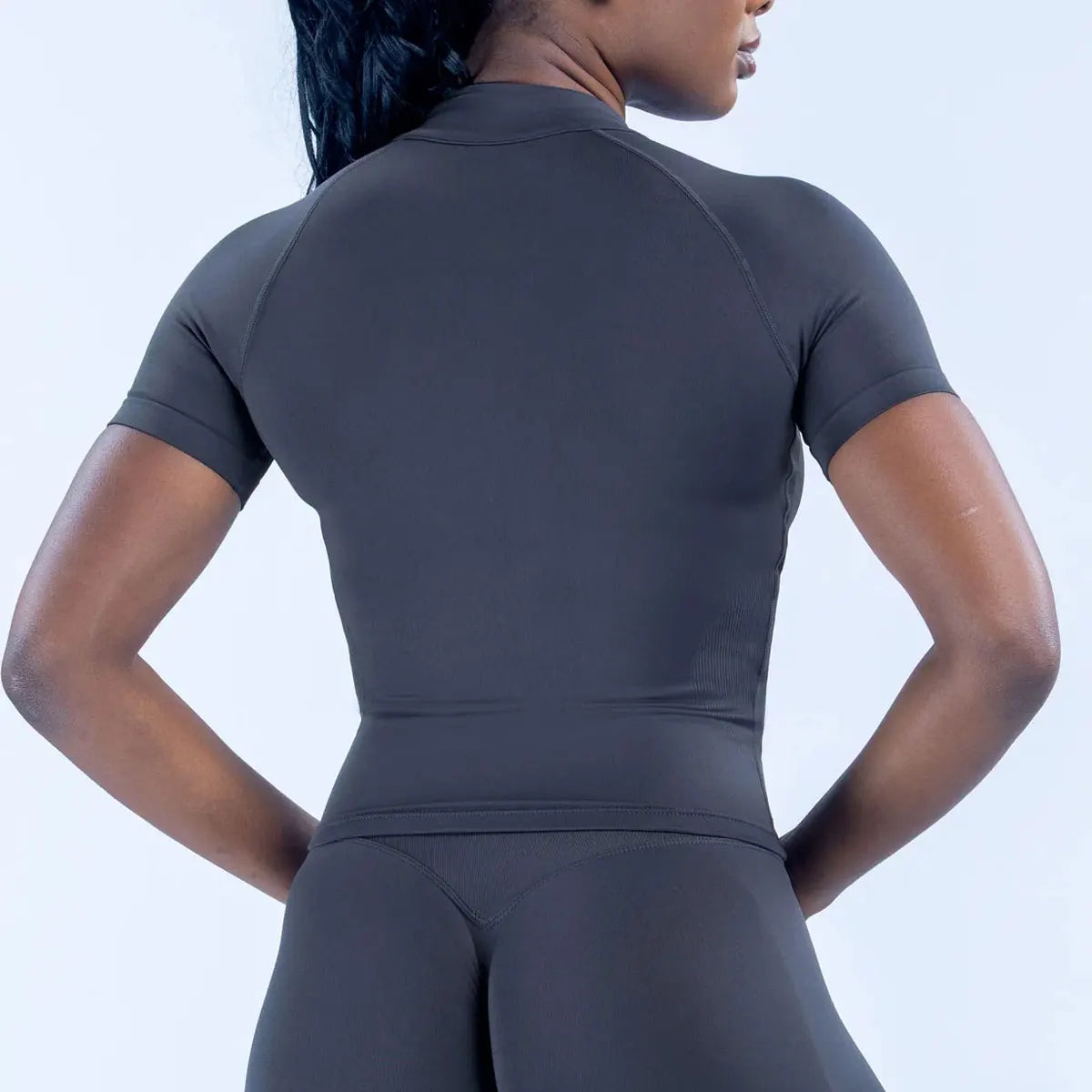 NCLAGEN Short Sleeve Zippy Yoga Top Tee Running Jacket Seamless Skinny GYM Clothes Fitness Pilates Breathable Workout Shirts