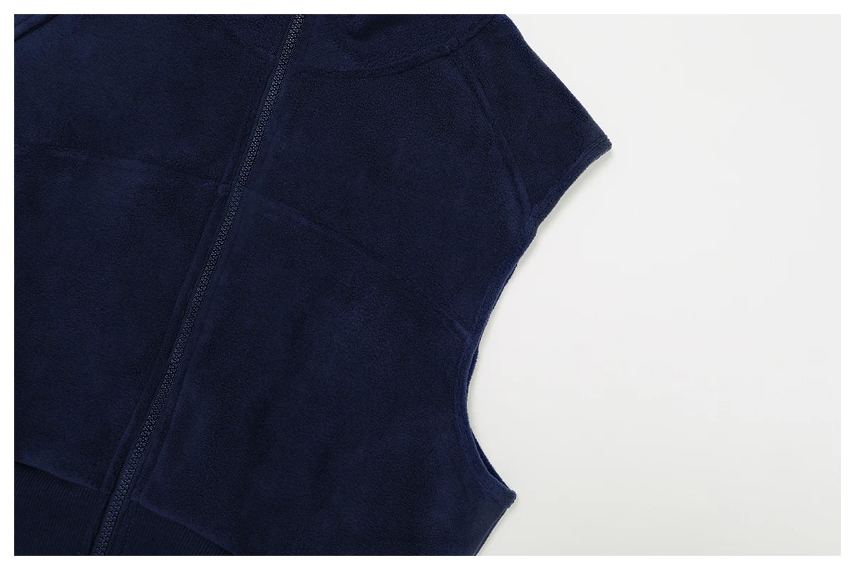 High Neck Velvet Vest