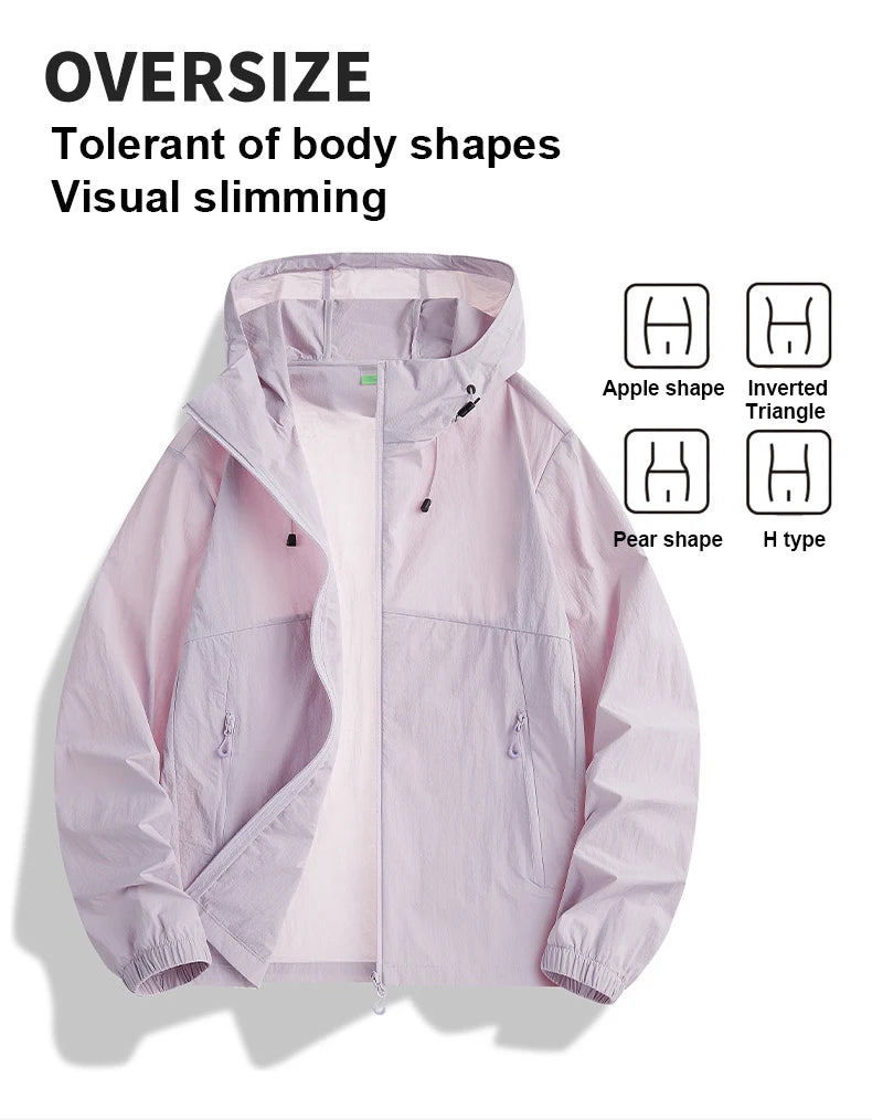 NewHigh-Quality Thin Sun Protection Clothing For Couples, Ice Silk Skin Clothing, Outdoor Snti-UV Jacket