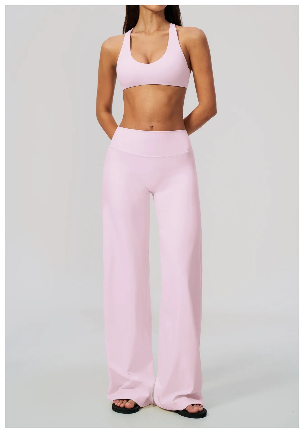 NCLAGEN Gym Set 2 Piece Workout Clothes For Women Bra & Wide-leg Trousers High Wais Fitness Suit Sport Outfit Pilates Sportwear