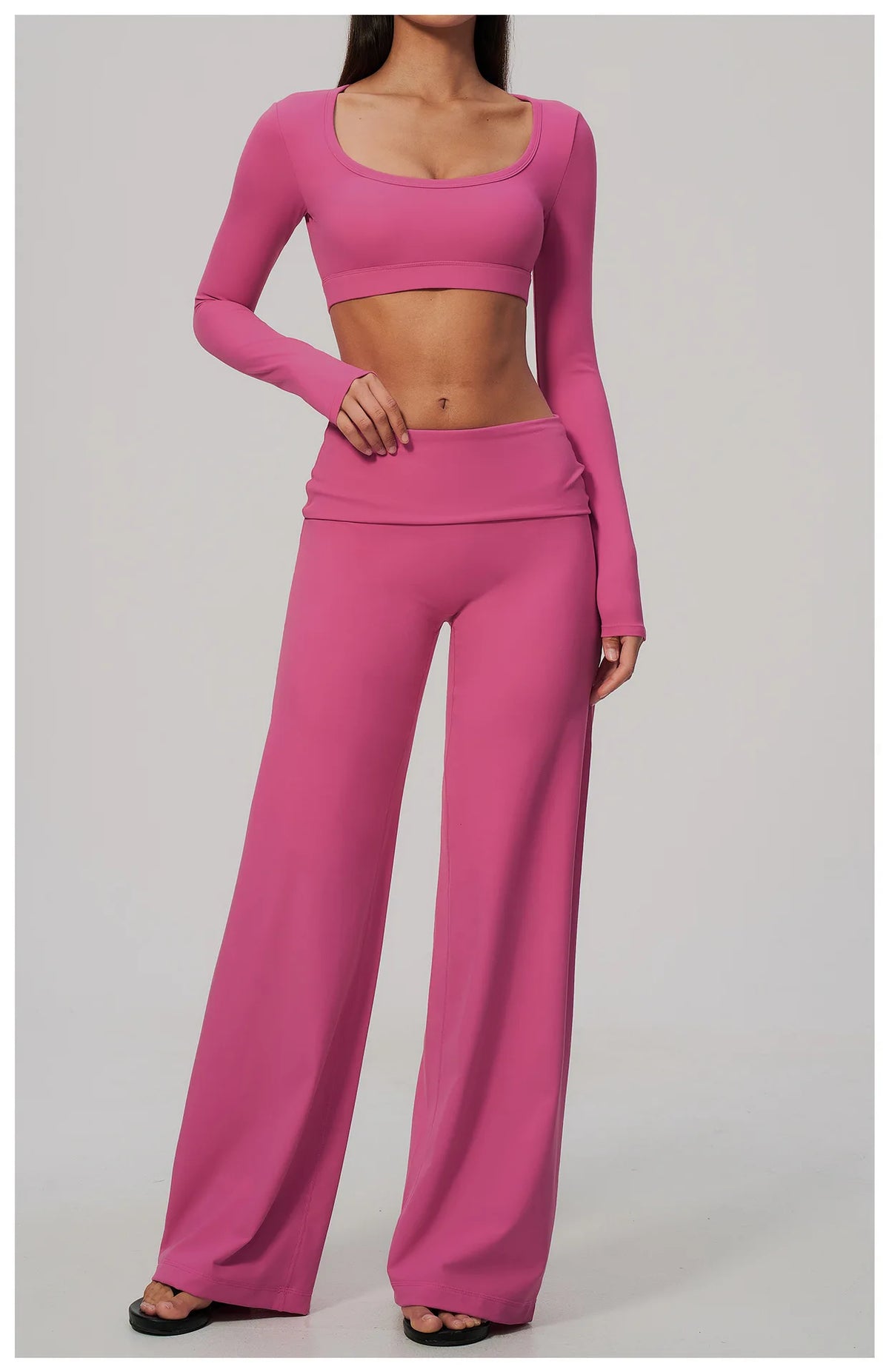 Fold Over Wide Leg Pants