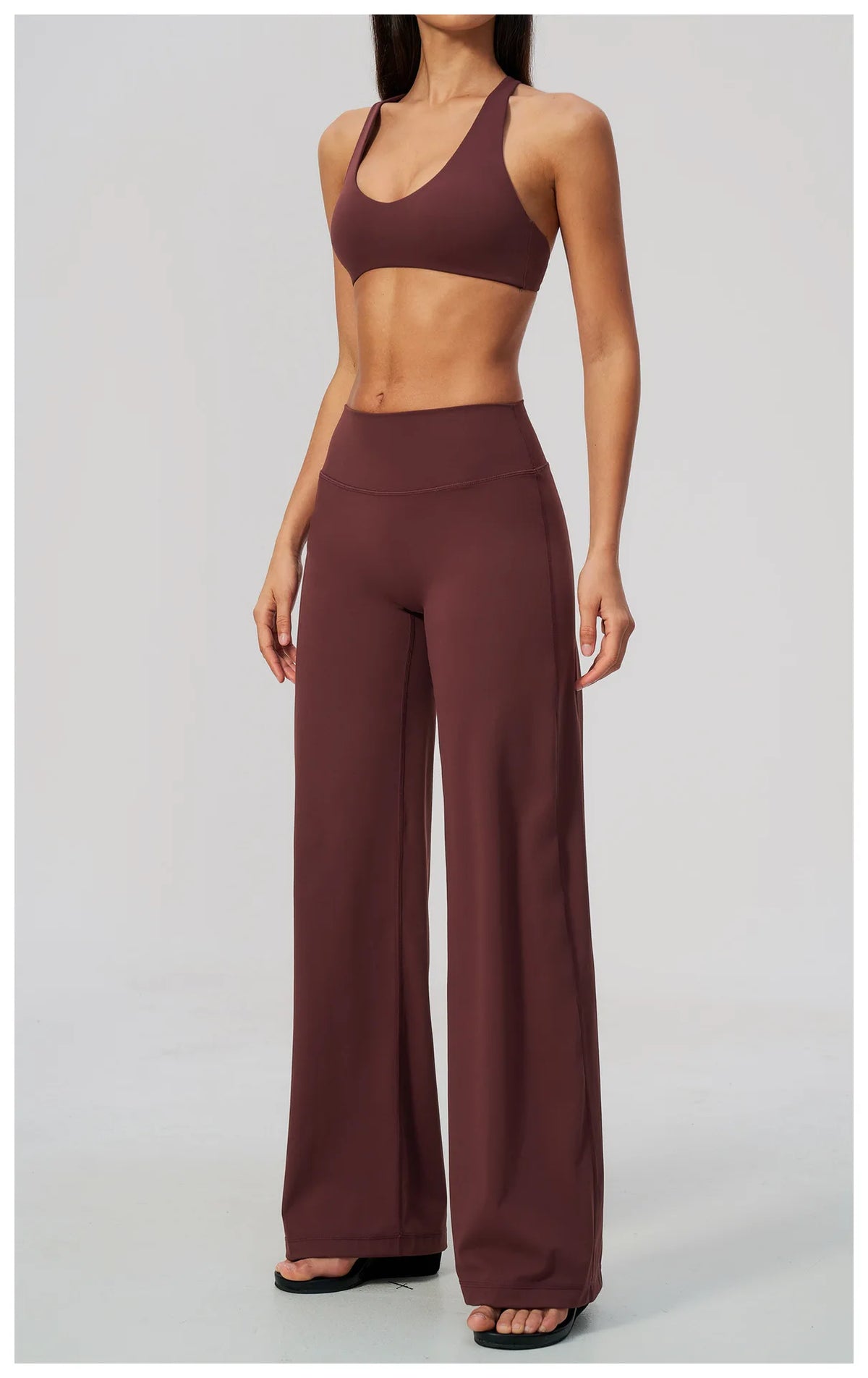 NCLAGEN Gym Set 2 Piece Workout Clothes For Women Bra & Wide-leg Trousers High Wais Fitness Suit Sport Outfit Pilates Sportwear