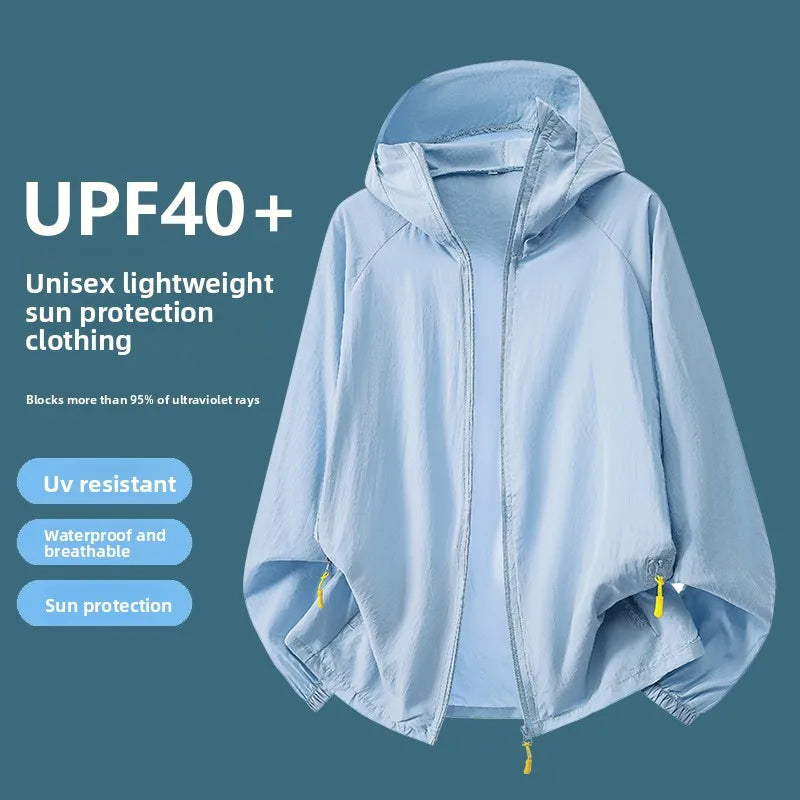 Breathable Anti-UV Sun Protection Coat Fashion Trendy Outdoor Casual OuterwearWomen Summer Ultra Thin Ice Silk Sunscreen Jacket