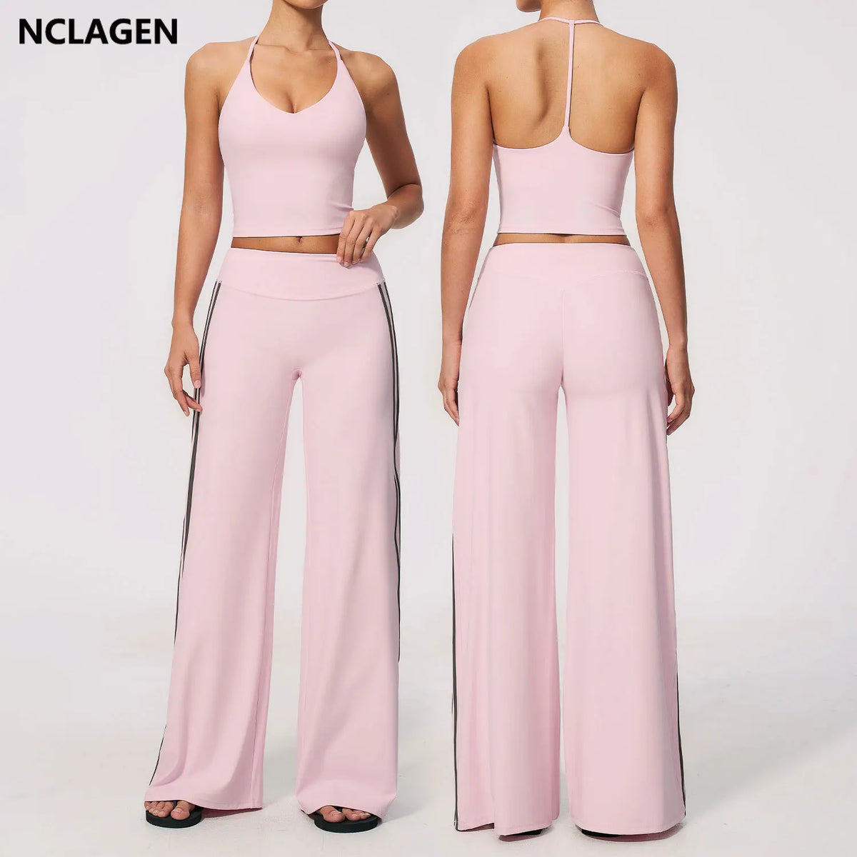 NCLAGEN Fitness Suit Women Naked Feel Running Yoga Set 2 Piece Workout Outfit Gym Clothes Workout Sportwear Speed Activewear